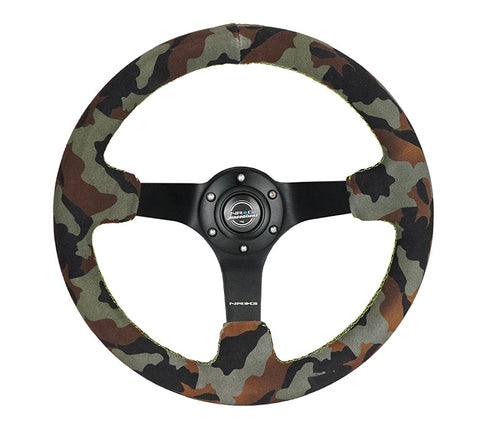 NRG 350MMNRG DEEP DISH STEERING WHEEL SUEDE SOLID SPOKE