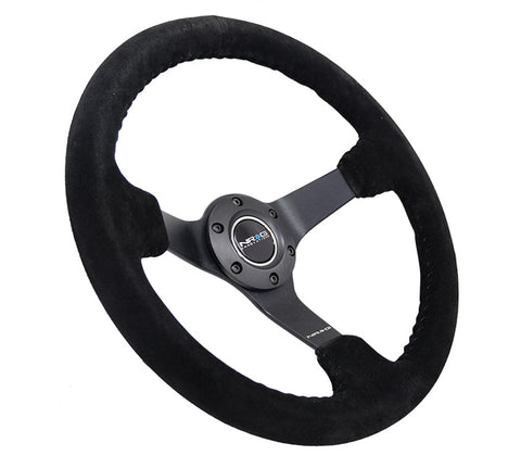 NRG 350MMNRG DEEP DISH STEERING WHEEL SUEDE SOLID SPOKE