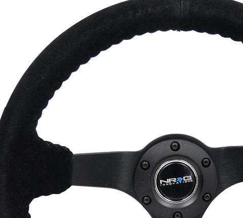 NRG 350MMNRG DEEP DISH STEERING WHEEL SUEDE SOLID SPOKE