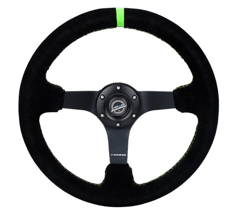 NRG 350MMNRG DEEP DISH STEERING WHEEL SUEDE SOLID SPOKE