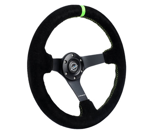 NRG 350MMNRG DEEP DISH STEERING WHEEL SUEDE SOLID SPOKE