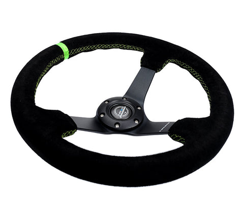 NRG 350MMNRG DEEP DISH STEERING WHEEL SUEDE SOLID SPOKE