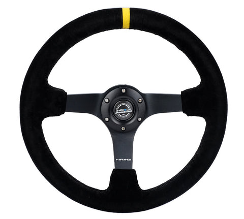 NRG 350MMNRG DEEP DISH STEERING WHEEL SUEDE SOLID SPOKE