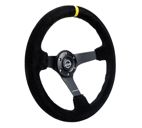 NRG 350MMNRG DEEP DISH STEERING WHEEL SUEDE SOLID SPOKE