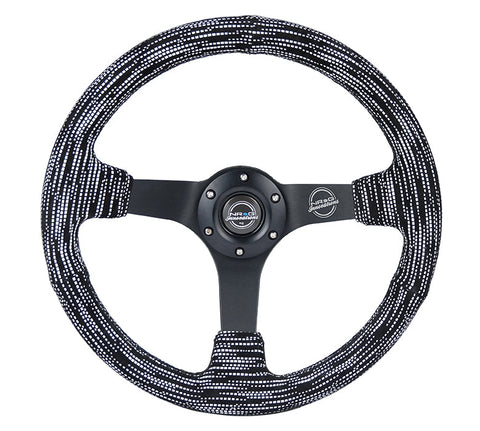 NRG 350MMNRG DEEP DISH STEERING WHEEL SUEDE SOLID SPOKE