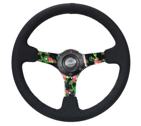 NRG 350MMNRG DEEP DISH STEERING WHEEL SUEDE SOLID SPOKE