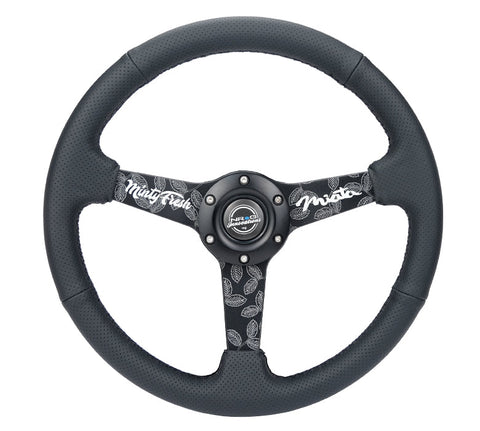 NRG 350MM FLAT STEERING WHEEL LEATHER