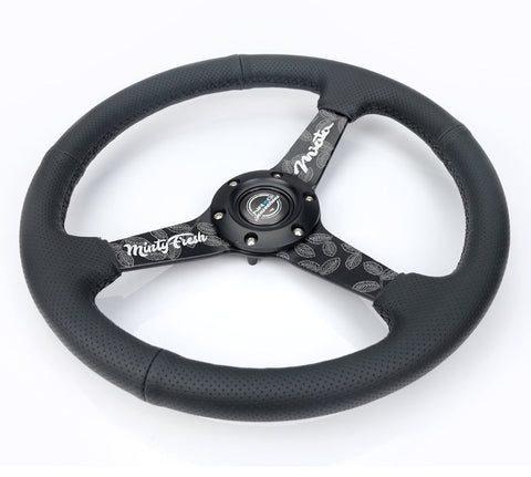 NRG 350MM FLAT STEERING WHEEL LEATHER