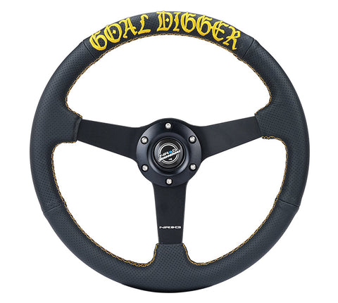 NRG 350MM FLAT STEERING WHEEL LEATHER