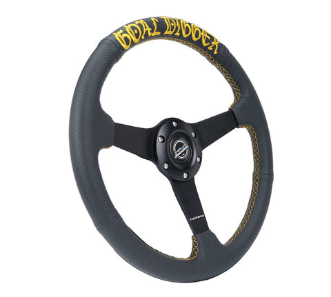 NRG 350MM FLAT STEERING WHEEL LEATHER