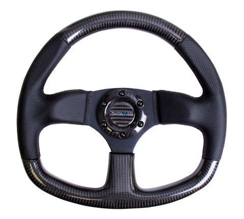 NRG CARBON FIBER STEERING WHEEL FLAT BOTTOM