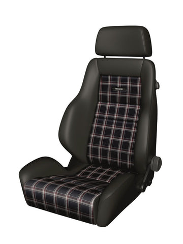 Recaro Classic LS Seat - Black Leather/Classic Checkered Fabric - 089.00.0B28-01