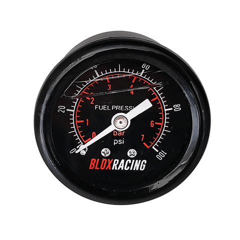 Blox Racing Liquid-Filled Fuel Pressure Gauge 0-100psi