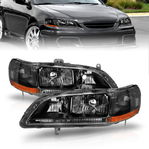 1998-2002 Honda Accord Headlights (Black Housing)