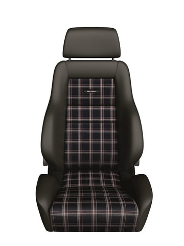 Recaro Classic LS Seat - Black Leather/Classic Checkered Fabric - 089.00.0B28-01