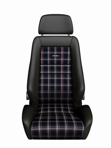 Recaro Classic LX Seat - Black Leather/Classic Checkered Fabric - 088.00.0B28