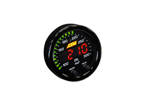 AEM X-Series Temperature 100-300F Gauge Kit (ONLY Black Bezel and - 30-0302