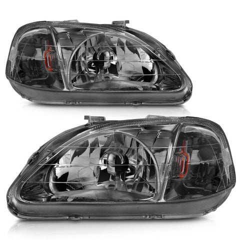 1999-2000 Honda Civic Headlights Gun-Metal Gray (CTR Style)