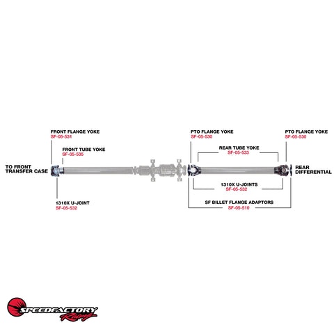 SpeedFactory Racing Honda AWD 1310 U-Joint Wagovan Driveshaft Upgrade Kit